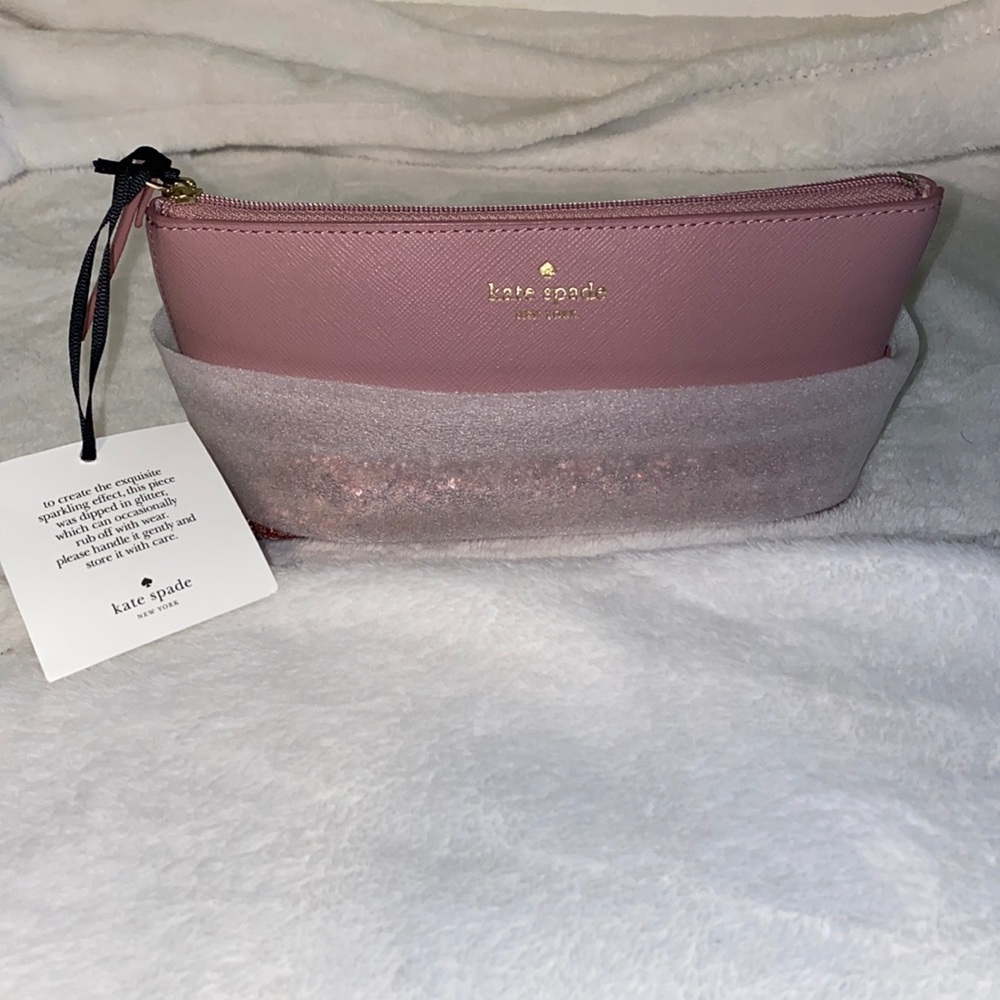 Rose gold-Kate Spade travel makeup bag